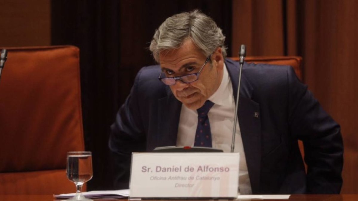 Daniel de Alfonso, director de la Oficina Antifraude, este jueves en si comparecencia ante el Parlament