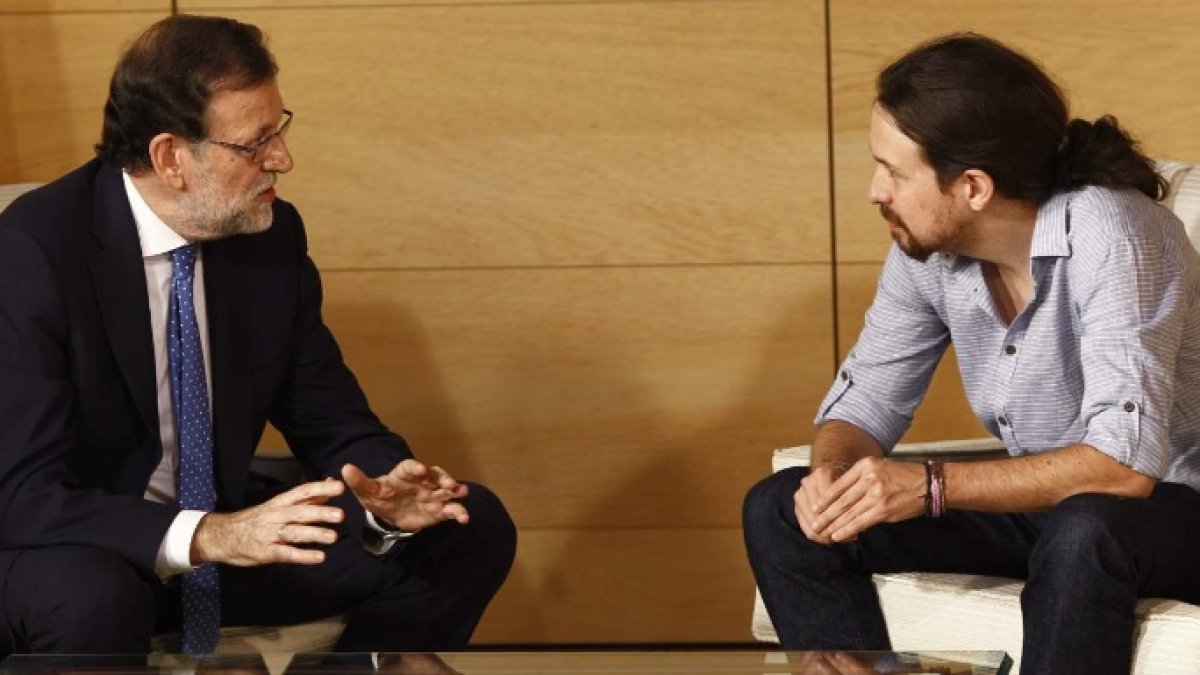 Mariano Rajoy y Pablo Iglesias, en su reunión de este martes