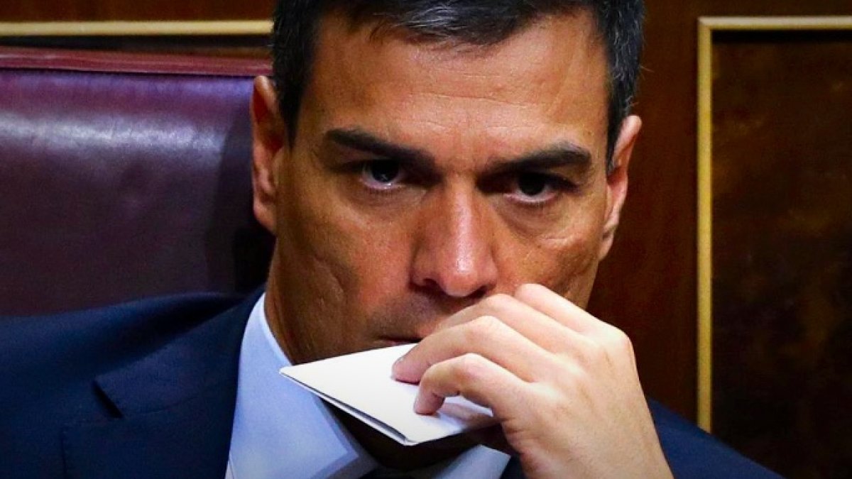 Pedro Sánchez en una imagen ocupando su antiguo escaño en el Congreso.