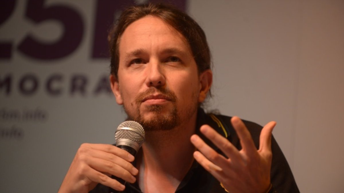 Pablo Iglesias en un acto de la plataforma Democracia Real Ya