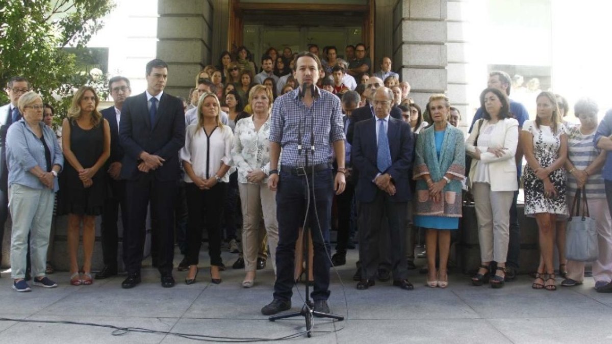 Iglesias, este viernes en el Congreso tras el minuto de silencio por las víctimas de la masacre de Niza