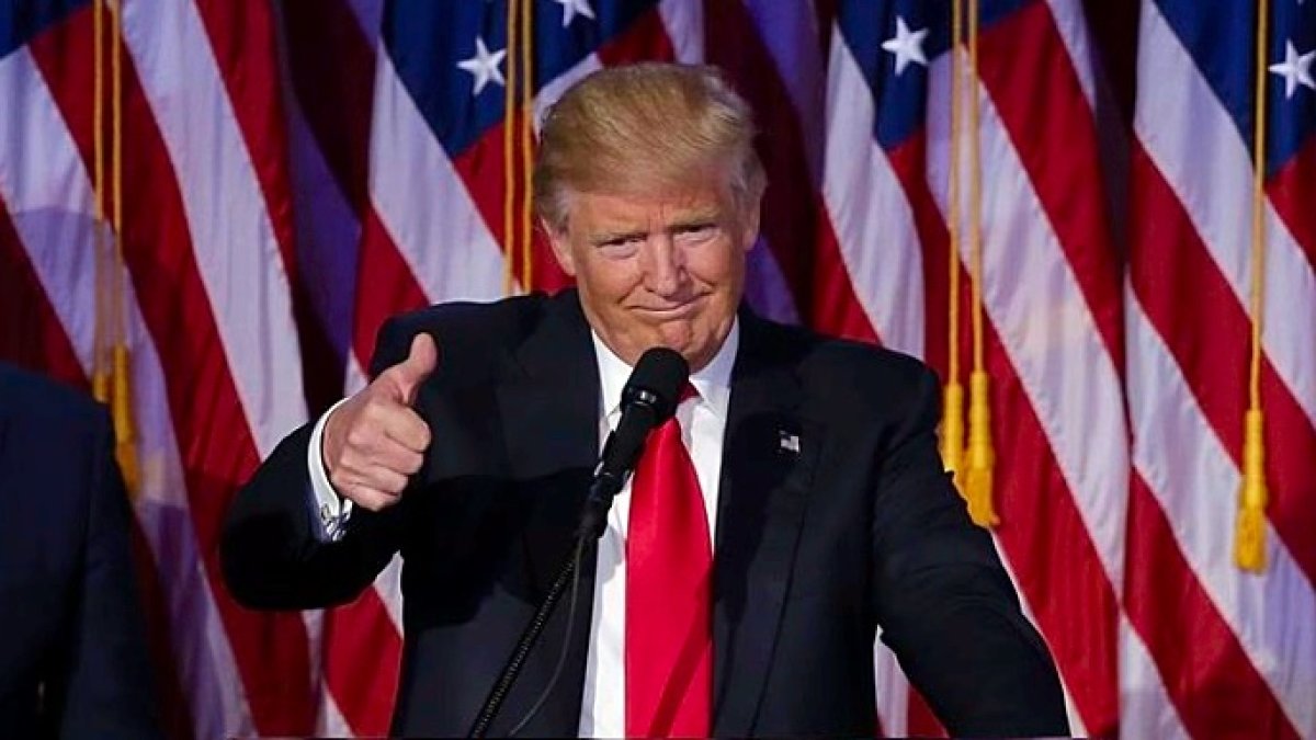 Trump en su primer discurso ya como presidente electo.