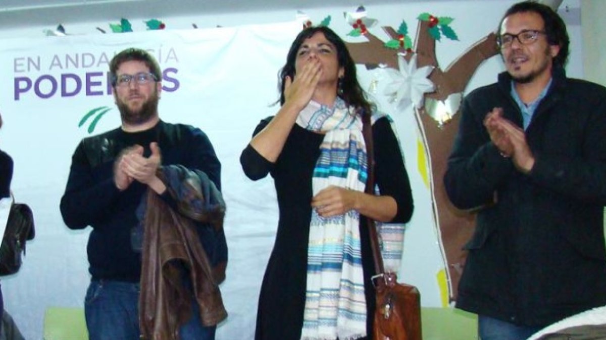 Lps líderes de la corriente anticapitalista: Miguel Urban, Teresa Rodríguez y Kichi.