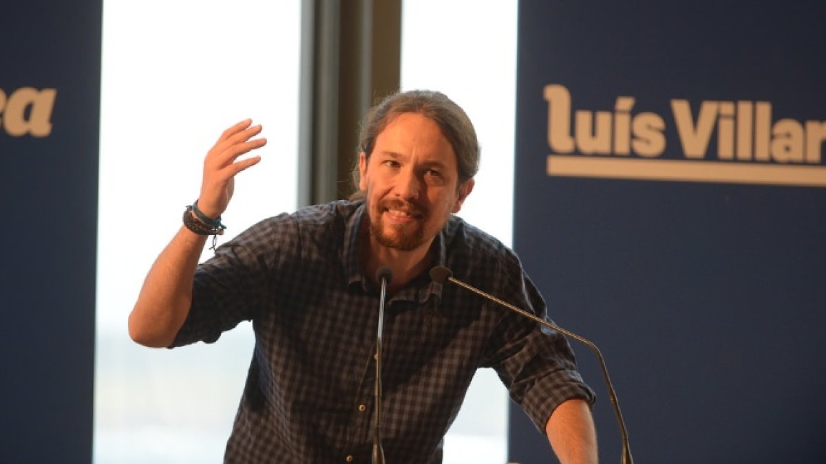 Pablo Iglesias, este martes en el mitin del candidato de En Marea, Luis Villares