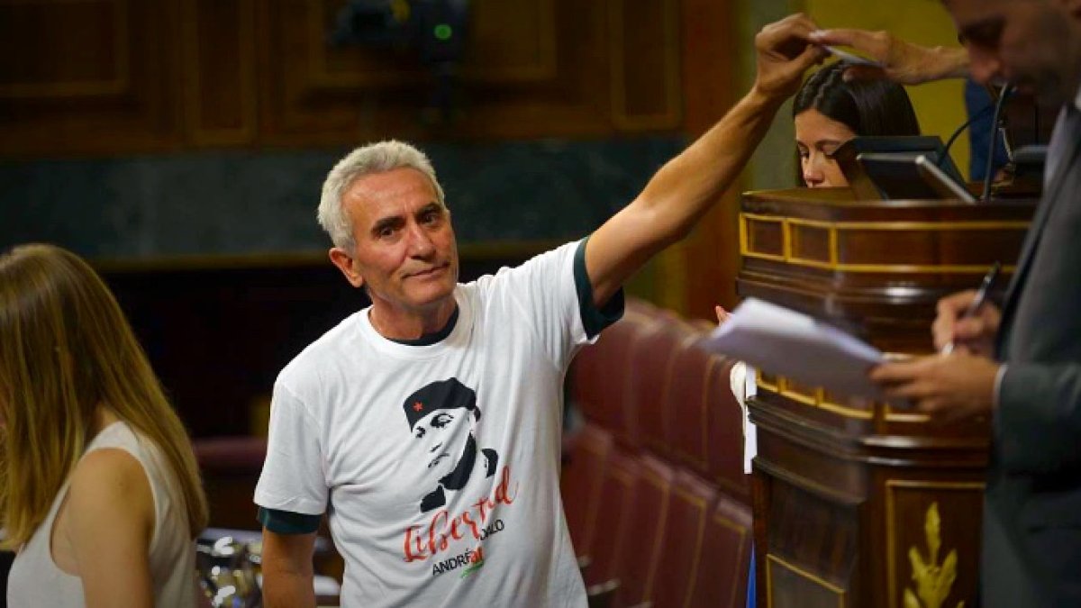 Diego Cañamero en su estreno como diputado esta semana.