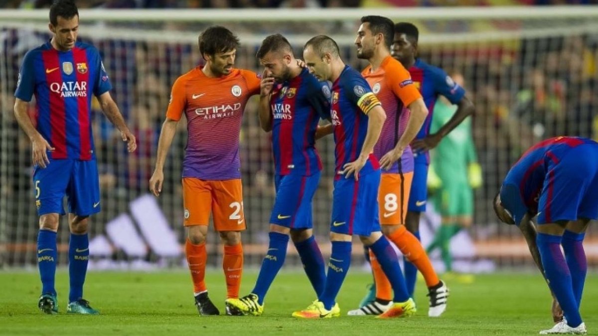 Partido entre el FC Barcelona y el Manchester City.