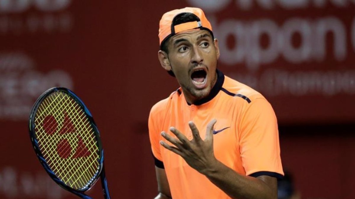 Nick Kyrgios jugando un partido.