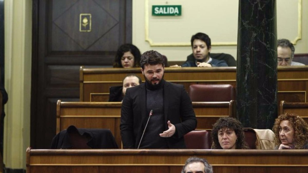 El diputado de ERC, Gabriel Rufián, este miércoles en el Congreso.