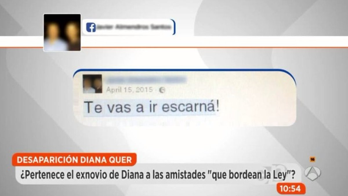 Los mensajes de Facebook que el exnovio de Diana borró sin éxito salen a la luz