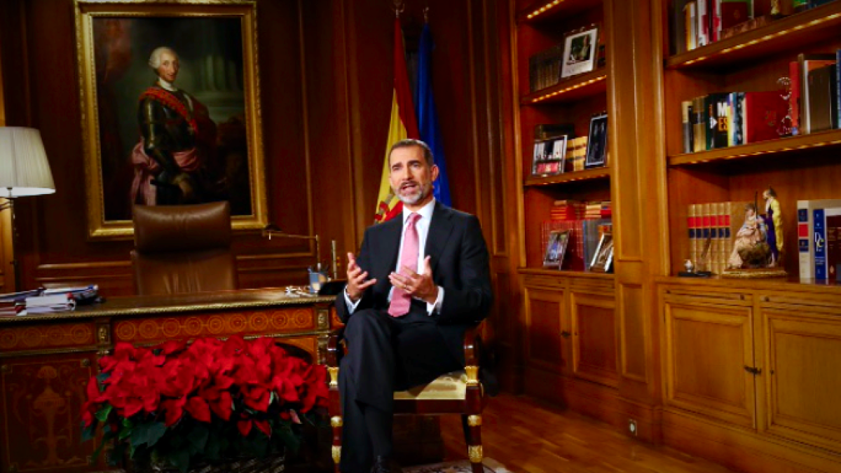 Felipe VI durante su discurso de Navidad.