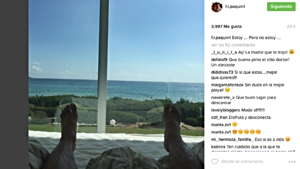 La foto de Instagram de Fran Rivera.