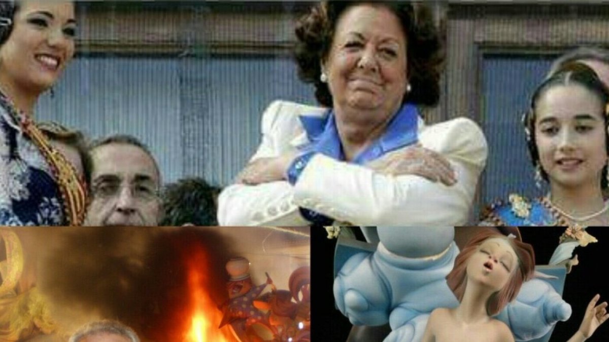 Rita Barberá, en una edición de las Fallas (Twitter Pedro Agramunt)