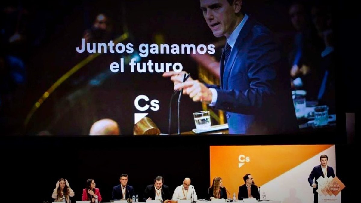 Un momento de la intervención de Albert Rivera en la Asamblea de Ciudadanos.