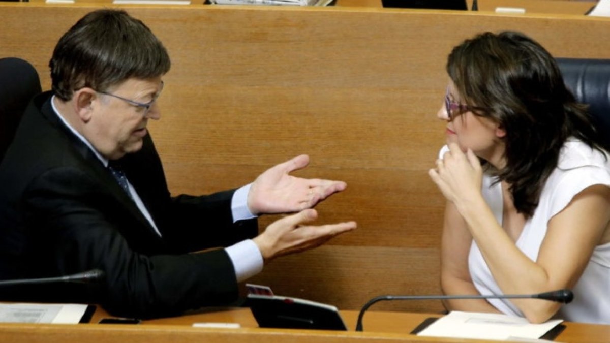 El presidente valenciano Ximo Puig (PSOE) y su vicepresidenta, Mónica Oltra (Compromís).