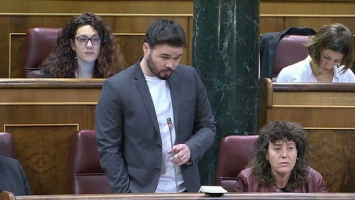 El diputado de ERC, Gabriel Rufián, este miércoles en el Congreso.