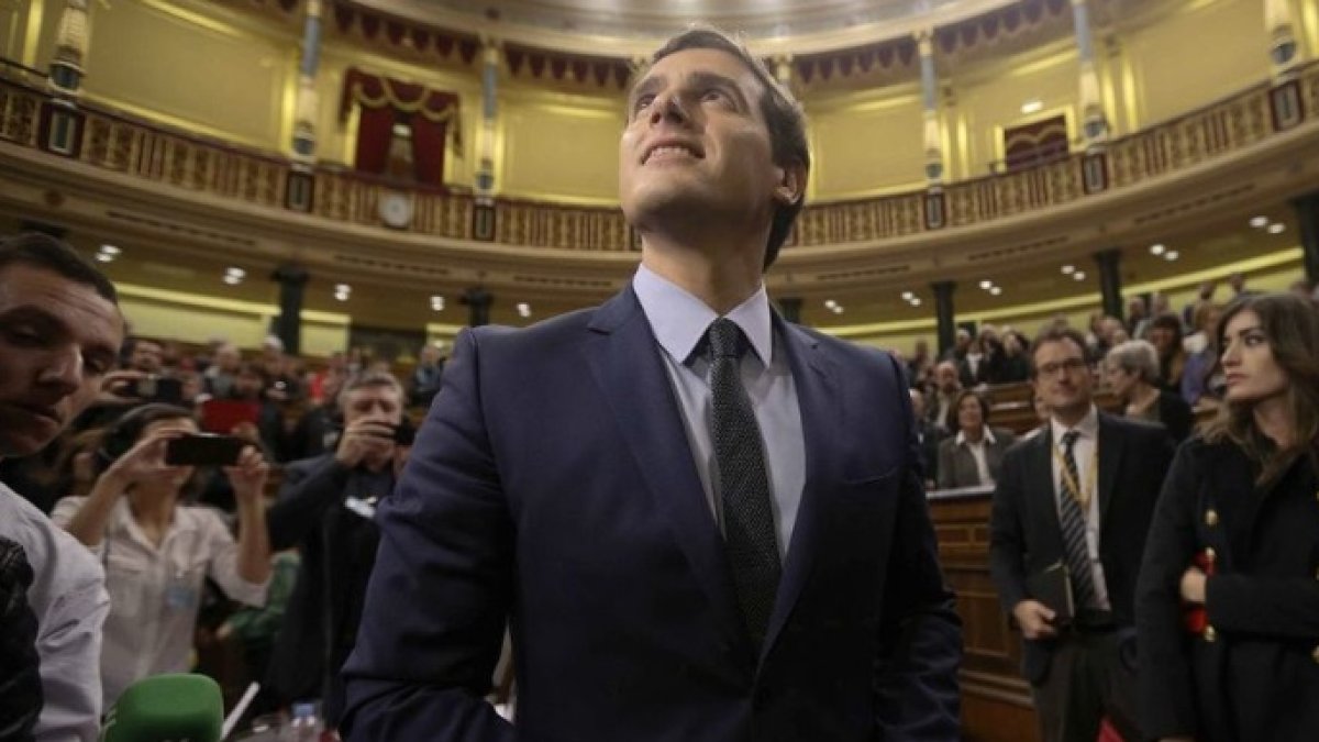Albert Rivera, en el hemiciclo del Congreso de los Diputados.