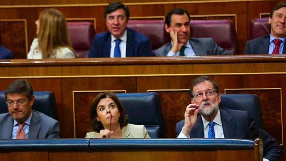 Mariano Rajoy, en su escaño en el Congreso de los Diputados.