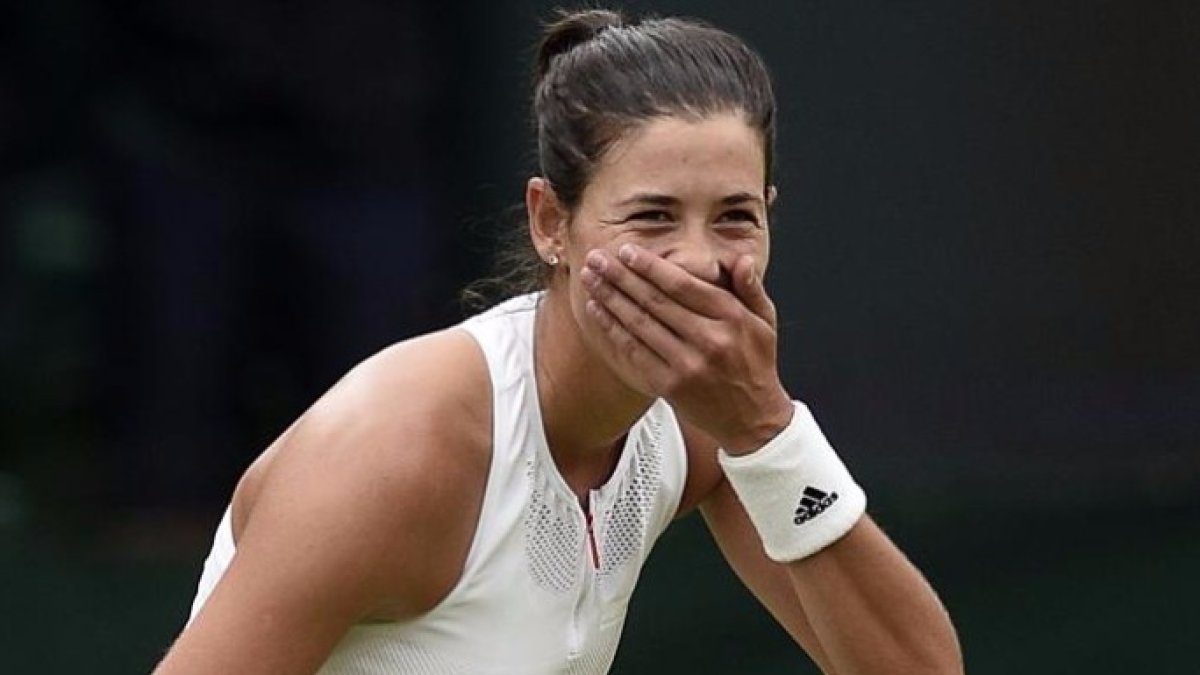 Garbiñe Muguruza tras ganar la final.