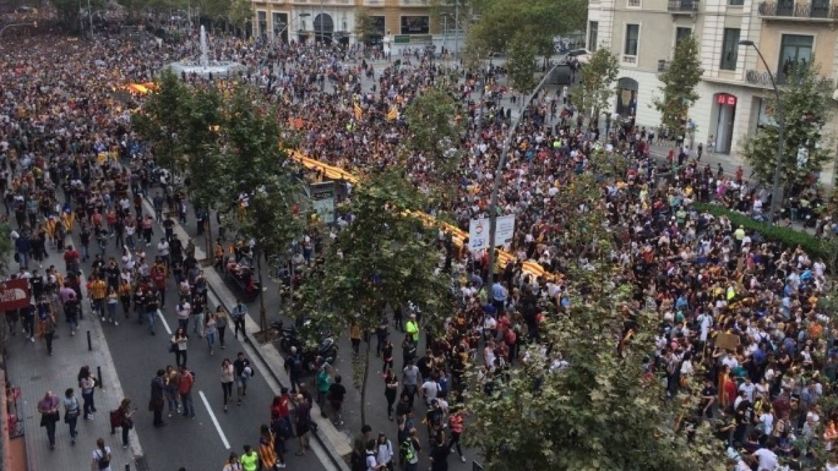 Las calles de Barcelona, tomadas este martes por los independentistas