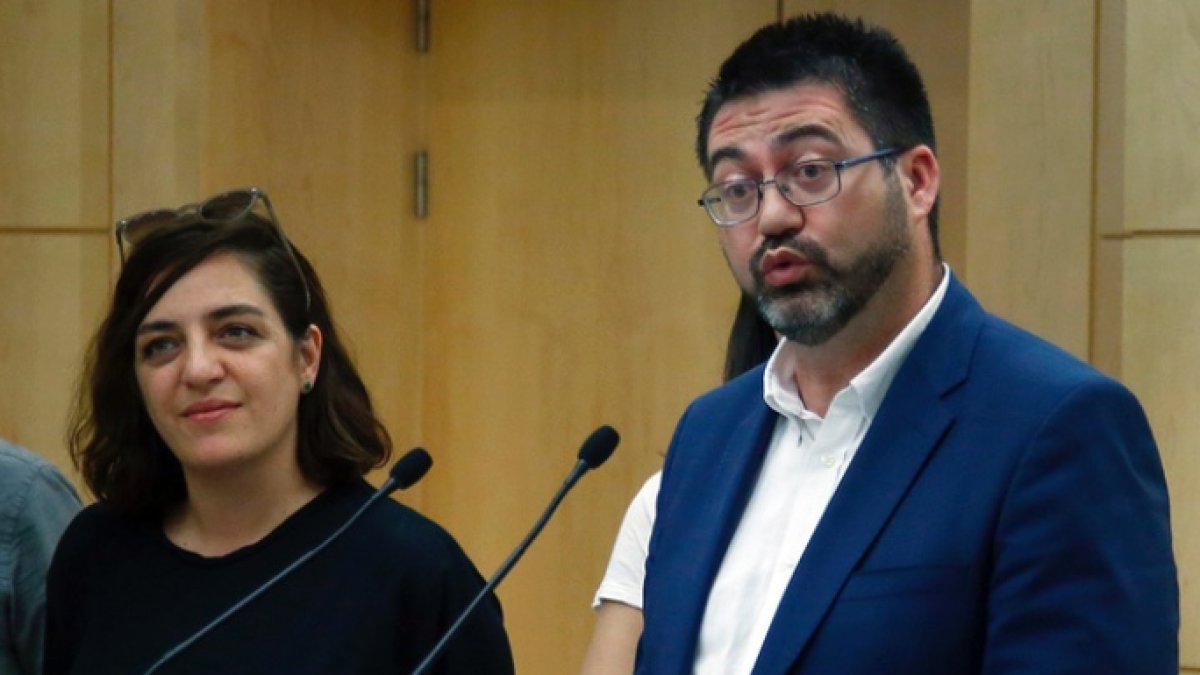 Los concejales de Ahora Madrid, Carlos Sánchez Mato y Celia Mayer.