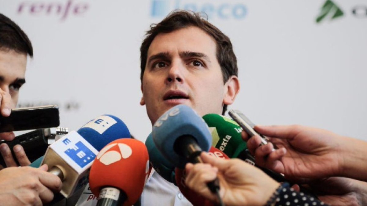 Albert Rivera, este miércoles, ante los periodistas.