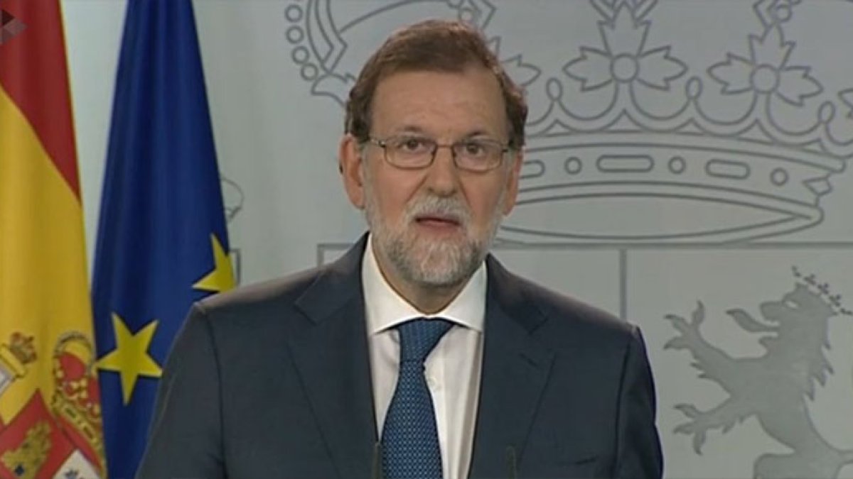 Rajoy durante su comparecencia.