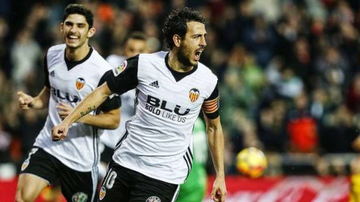 Parejo tras el gol. Valenciacf.com