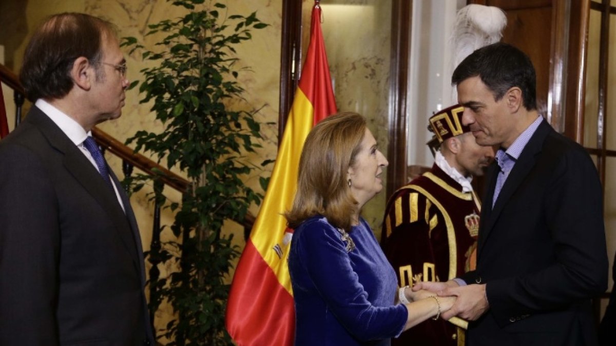 Sánchez, este miércoles, en la recepción por el Día de la Constitución.