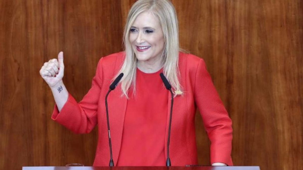 Cristina Cifuentes durante su discurso.