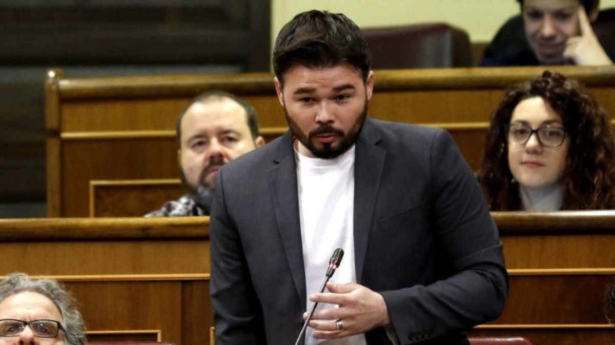 El diputado de ERC, Gabriel Rufián, en el Congreso-