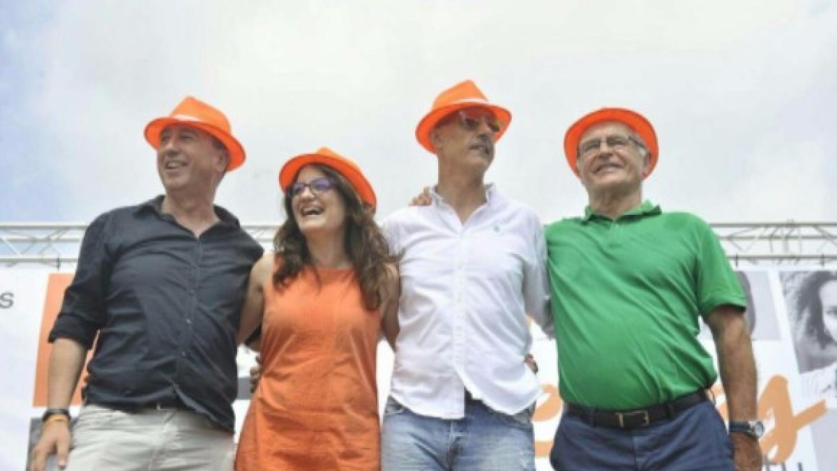 Baldoví, Oltra, Àlvaro y Ribó, dirigentes de Compromís