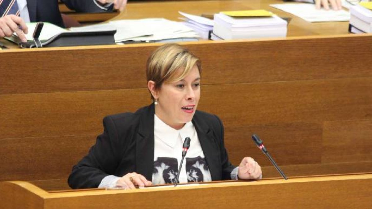 Merche Ventura, diputada de Ciudadanos, durante su intervención en Les Corts