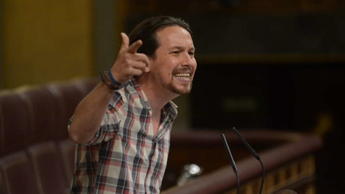 Pablo Iglesias, en la tribuna del Congreso.