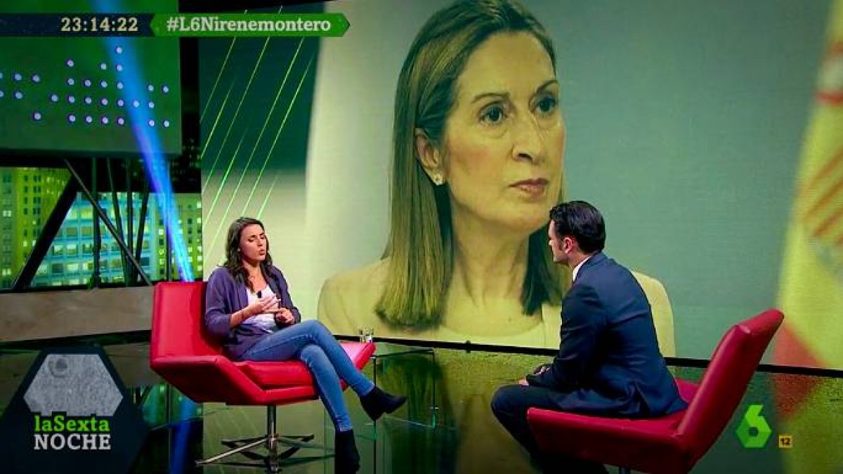 Un momento del programa este sábado con Irene Montero.
