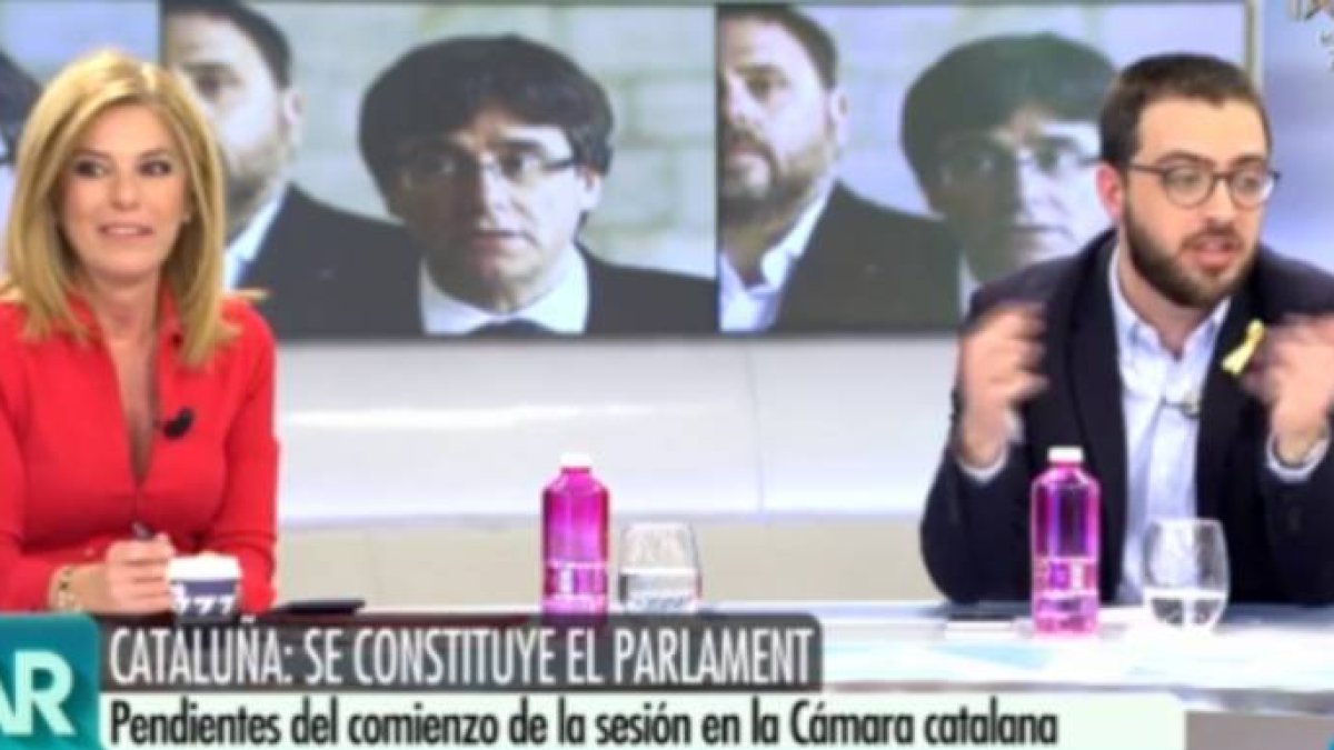 Palomera asesta un zasca brutal al independentista de Ana Rosa y arde Telecinco