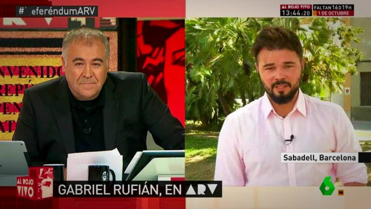 García Ferreras y Rufián, en La Sexta, en una imagen de archivo.
