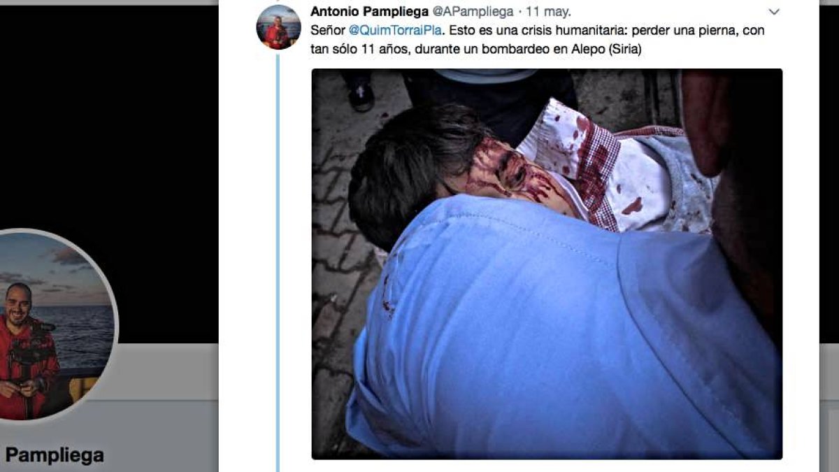 Imagen de uno de los tuits del reportero.