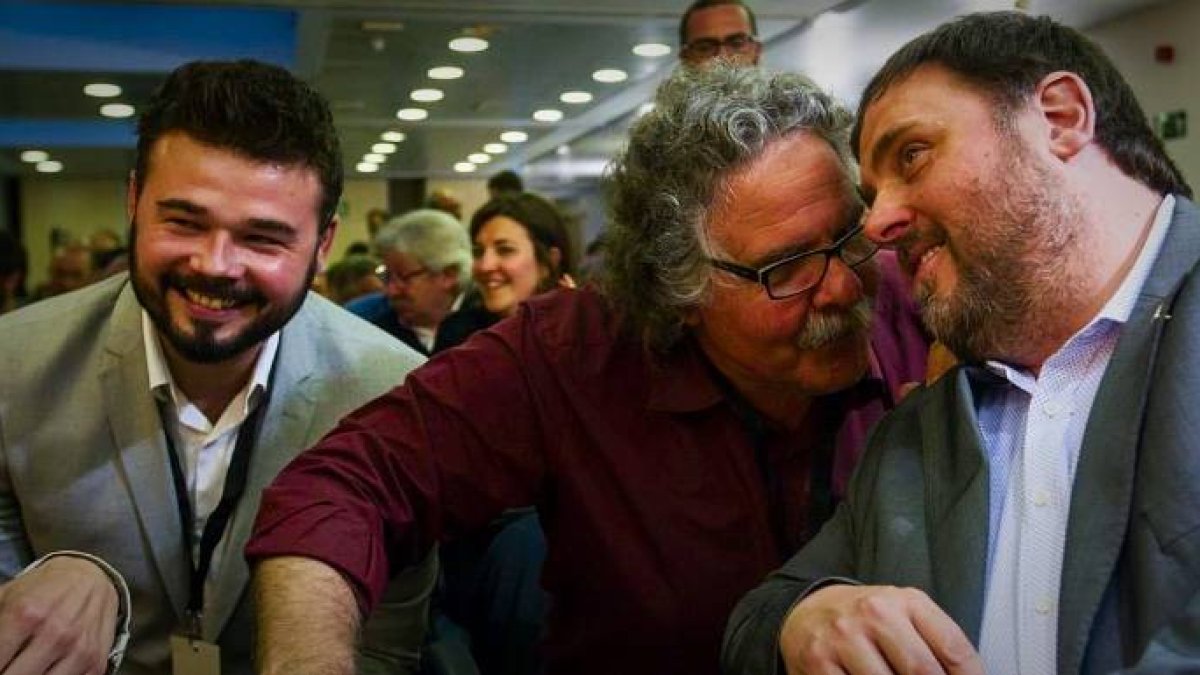 Rufián, Tardà y Junqueras en una imagen de archivo.