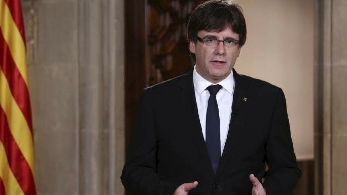 Puigdemont, en su última declaración institucional a los catalanes.