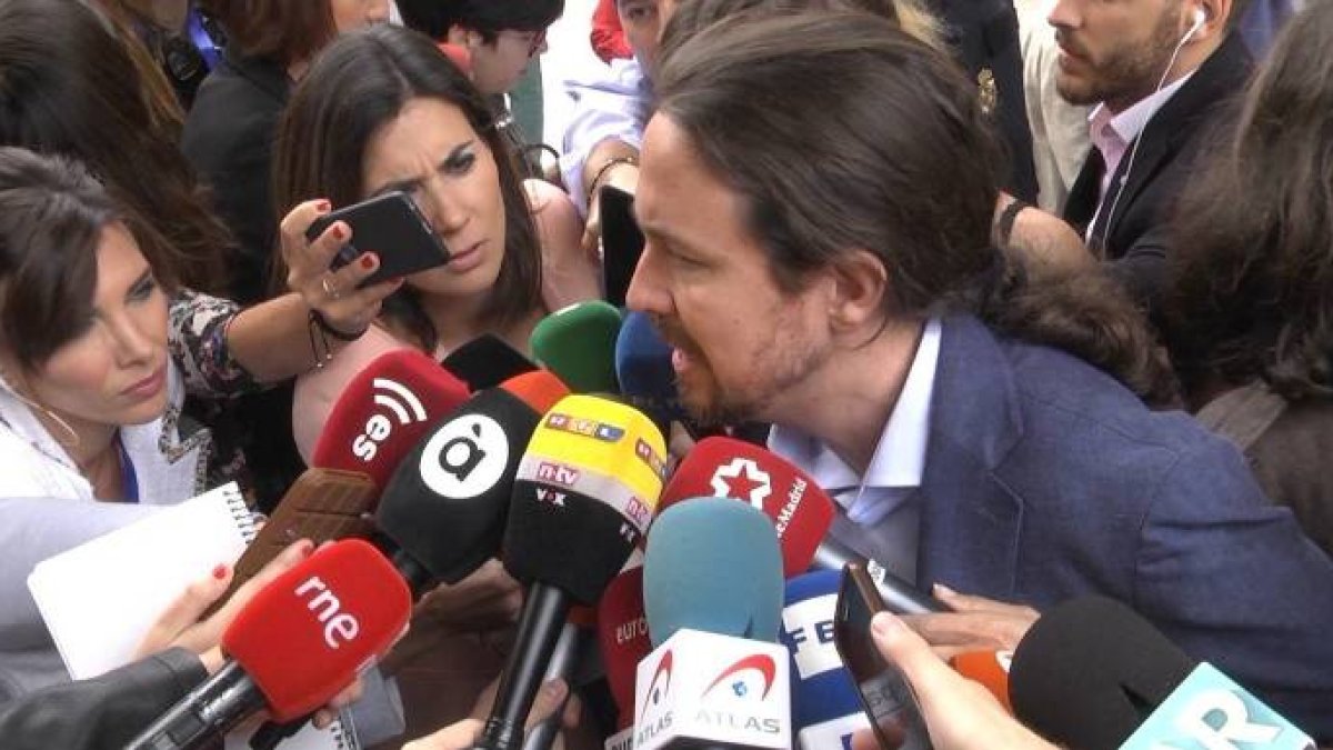Pablo Iglesias, este viernes en el Congreso de los Diputados.