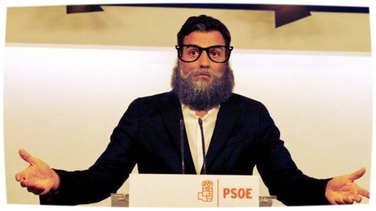 Sánchez se pone gafas y se deja barba para parecerse a Rajoy