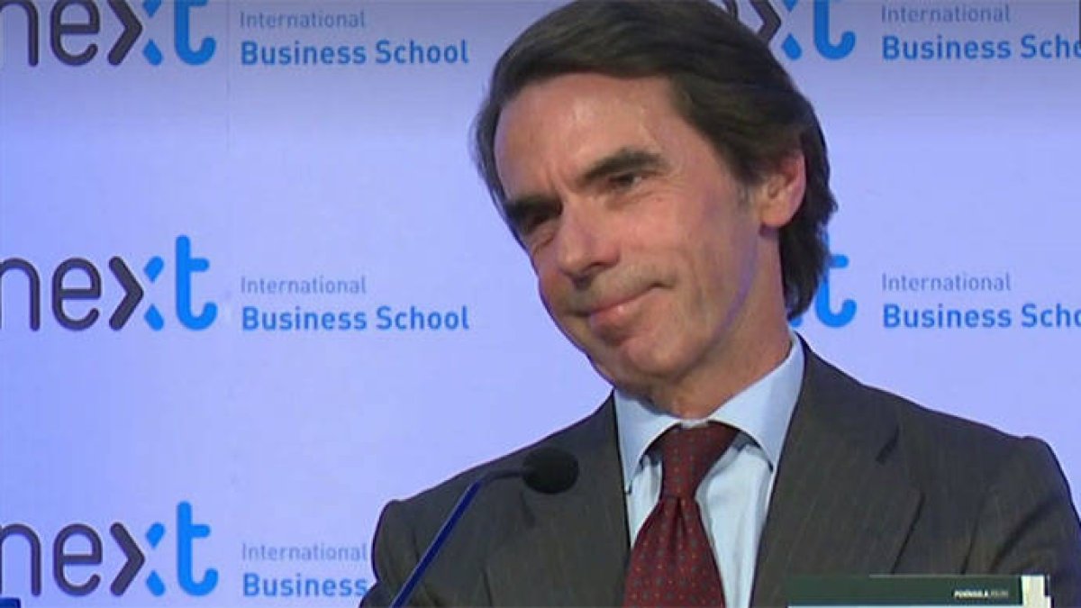 Aznar, durante la presentación del libro del director de FAES.