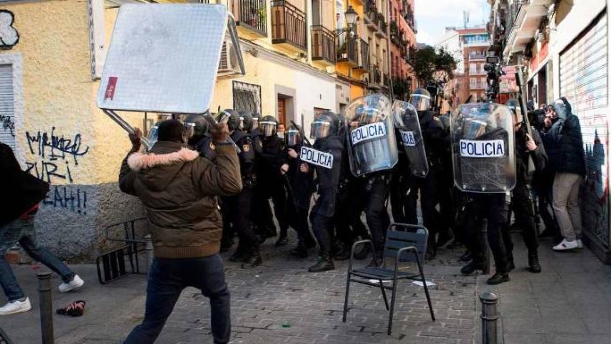 Imagen de los incidentes en Lavapiés el pasado viernes