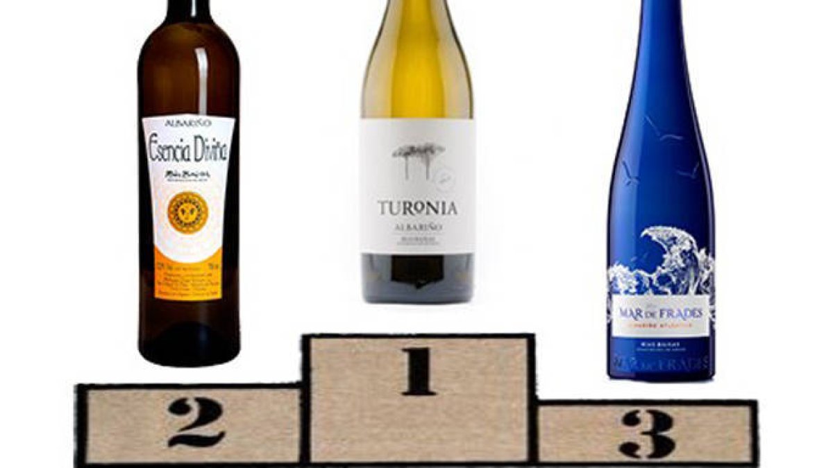 Podium de ganadores de este año en vinos de rías Baixas