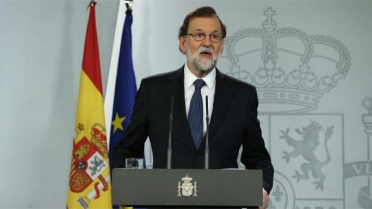 Mariano Rajoy durante su comparecencia.