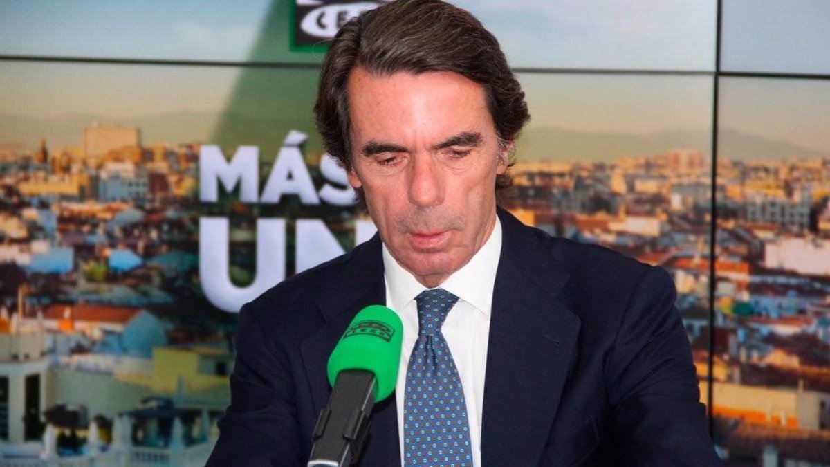 Aznar durante la entrevista.