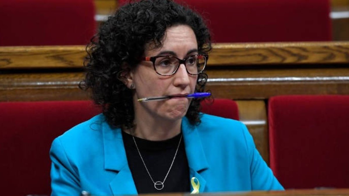 La número dos de Esquerra, Marta Rovira, en el Parlament.