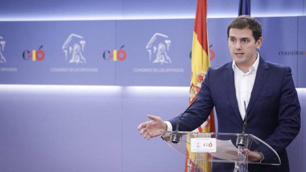 Albert Rivera, este jueves en el Congreso de los Diputados.