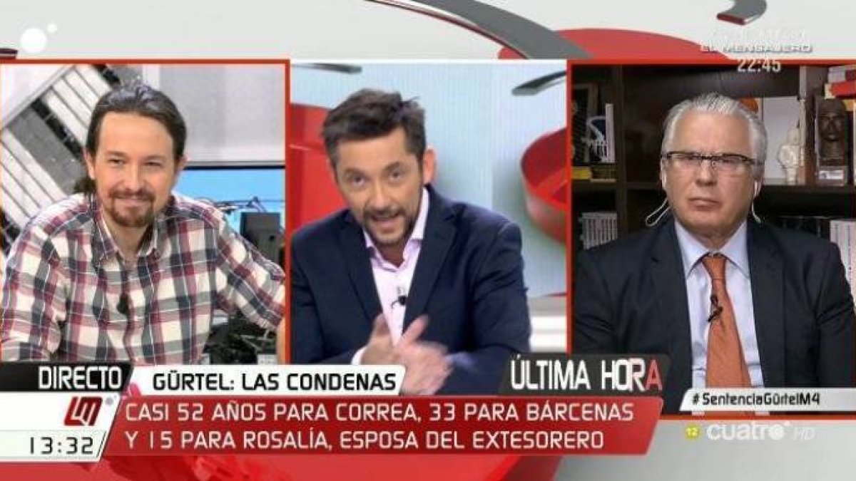 El exjuez, Baltasar Garzón, este jueves en Las Mañanas de Cuatro.