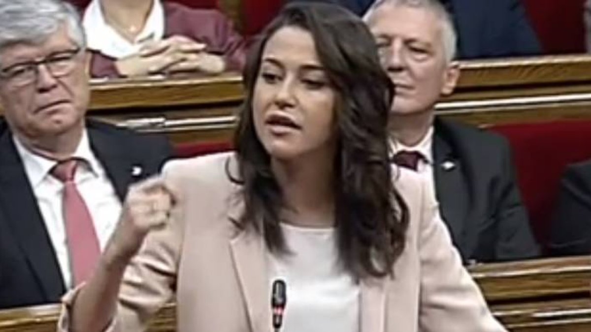 Inés Arrimadas, este miércoles en el Parlament.